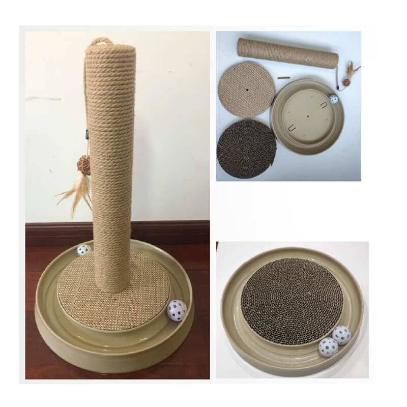 2-i-1 Cat Scratching Post med Playbox